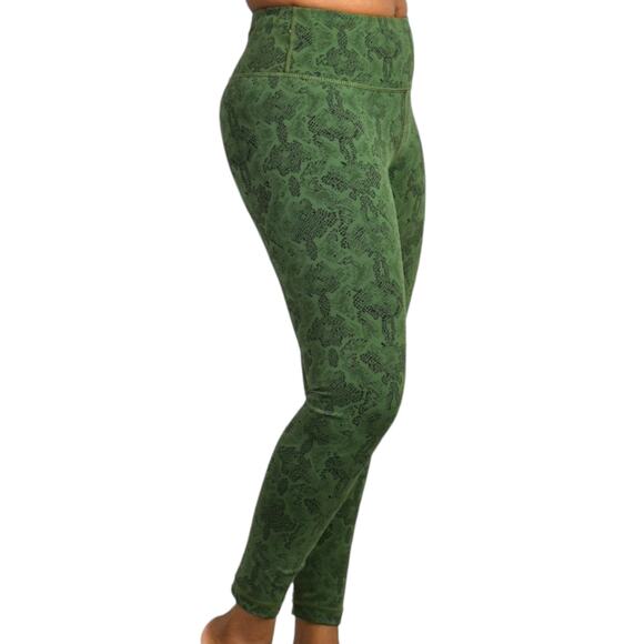 Vimmia Snake Print Leggings Green Python High Waist Stretch Activewear Small - Picture 3 of 14